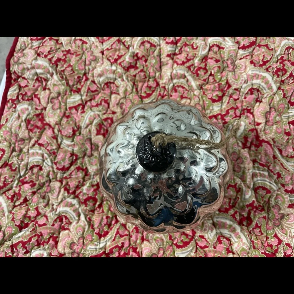 New Pottery Barn Oversized Mercury Scallop Sphere Christmas Ornament Decor